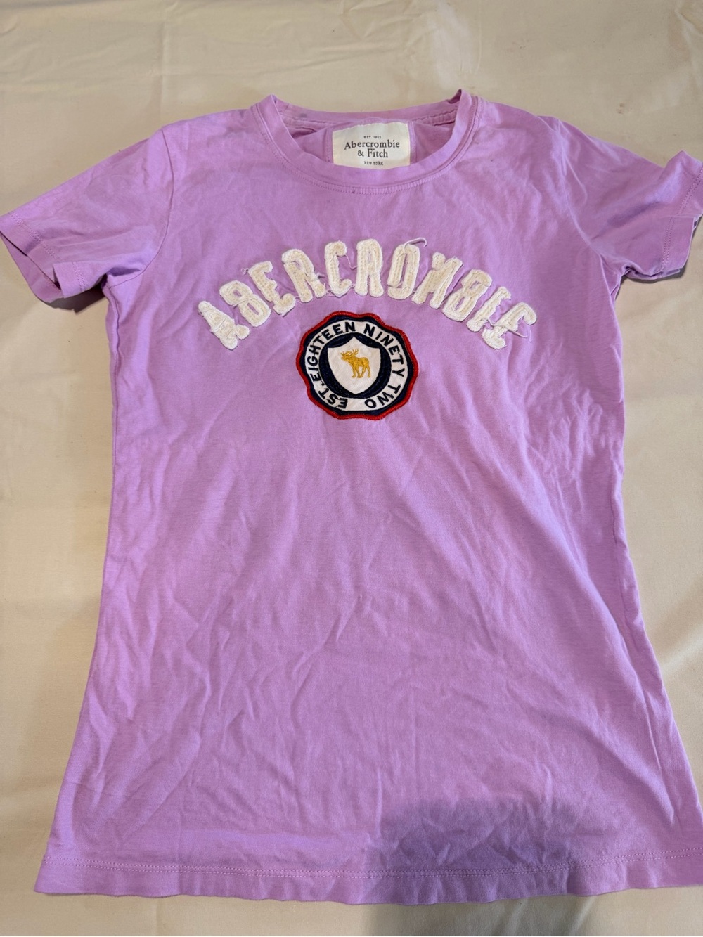 Abercrombie & Fitch Lavender Short Sleeve Logo Tee